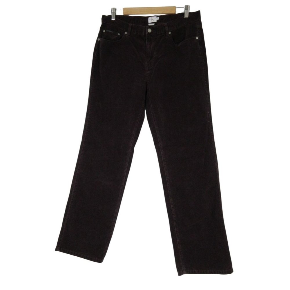 Calvin Klein Jeans women's corduroy pants, maroon burgundy‎ 12